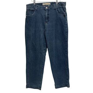 Cabelas Casuals Womens 16 Regular Blue Denim Fleece Lined Jeans Relaxed Fit